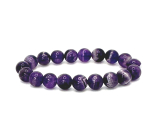 Amethyst Chevron Armband elastisch Naturstein, Kugel 10 mm / 16 - 17 cm, Stein der Könige und Bischöfe