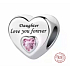 Charm Sterlingsilber 925 Tochter liebt dich für immer Herz, Perle für Armband Familie