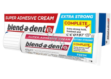 Blend-a-dent Extra Stark Fresh Fixiercreme für Prothesen, Prothesenzähne 47 g