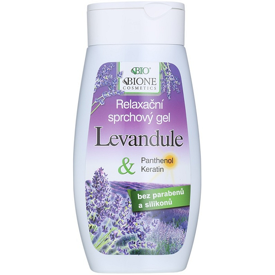 Bione Cosmetics Lavendel & Panthenol, Keratin Entspannungsduschgel für alle Hauttypen 250 ml