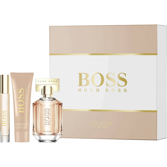 Hugo Boss Boss The Scent parfümiertes Wasser für Frauen 50 ml + parfümiertes Wasser 7,4 ml + Körperlotion 50 ml, Geschenkset
