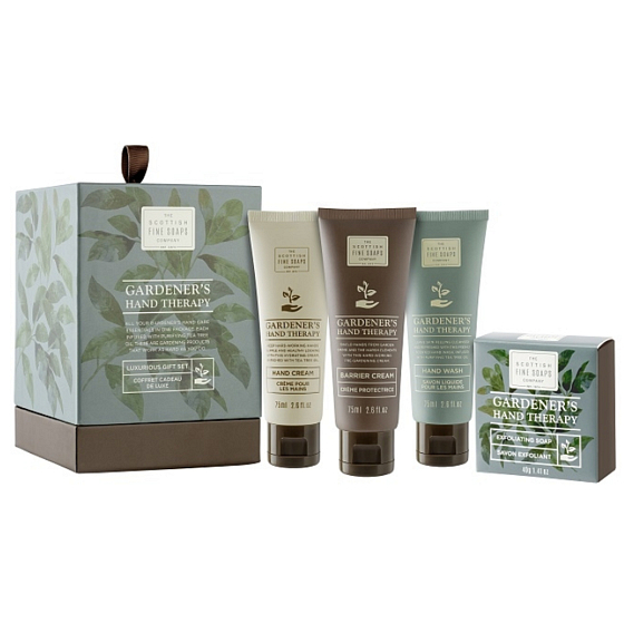 Scottish Fine Soaps Handcreme 75 ml + Schutzcreme 75 ml + Handgel waschen 75 ml + sanfte Peelingseife 40 g, Handpflege-Kosmetikset