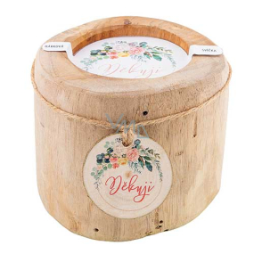 Böhmen Geschenke Duftkerze aus Teakholz Danke 11 cm