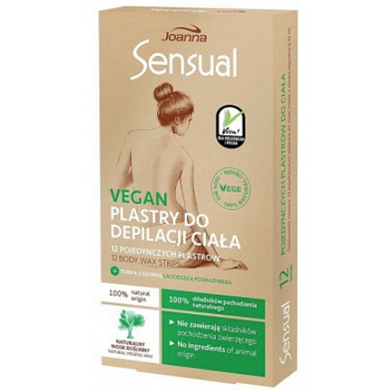 Joanna Sensual Vegan Enthaarungsstreifen für den Körper 12 Stück