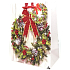 Degen Geschenk Papiertüte 18 x 22,5 x 9,7 cm Weihnachtskranz rote Schleife 001 LUX Medium