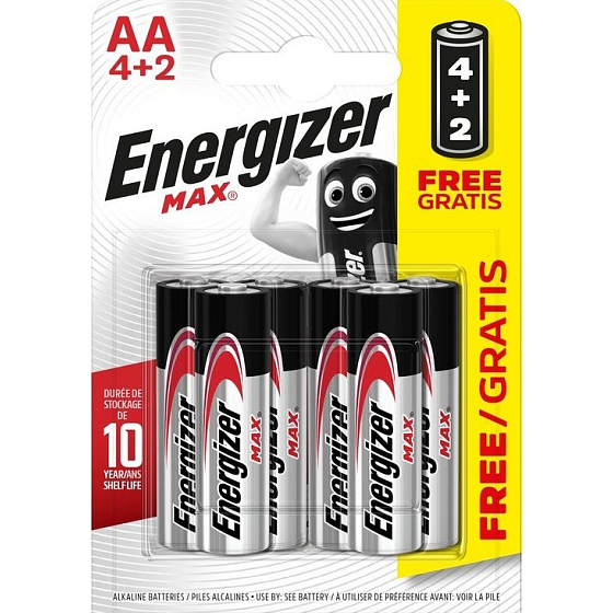 Energize AA / LR6 Max Batterien 4 + 2 kostenlos
