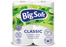 Big Soft Classic 2-lagige Küchenpapierhandtücher, 2 × 51 Stück, 2 Rollen