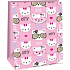 Ditipo Papier Geschenktüte 32,4 x 44,5 x 10,2 cm Rosa - Kitty, Katzenköpfe