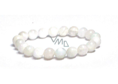 Mondstein weiß Armband elastisch Naturstein, Kugel 10 mm / 16-17 cm, Stein des Schicksals