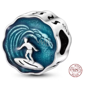 Sterling Silber 925 Surf - für Surfer, Perle für Armband Sport Sterling Silber 925 Surf - für Surfer, Perle für Armband Sport