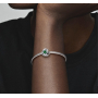 Charm Sterling Silber 925 Infinity Kreis Ewigkeit Blume royal grün, Perle für Armband