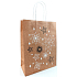 Ditipo Geschenkpapier Tasche EKO 22 x 10 x 29 cm Weihnachten hellbraun, weiß und schwarz Sterne