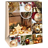 Ditipo Papier-Geschenktüte 26,4 x 13,6 x 32,7 cm Weihnachtsflaschen in Quadraten