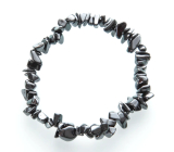 Hämatit Armband elastisch gehackter Naturstein 19 cm, gesunder Blutstein