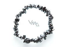 Hämatit Armband elastisch gehackter Naturstein 19 cm, gesunder Blutstein