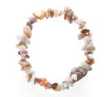 Achat Botswana Armband elastischer gehackter Naturstein 19 cm, bringt Erfolg im Leben