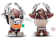 Charm Sterlingové stříbro 925 Disney Ledové království Sven – roztomilý sob s mrkví, korálek na náramek film