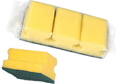 Spokar Geschirrschwamm, profiliert, 78 × 60 × 45 mm, Verpackung 3 Stück
