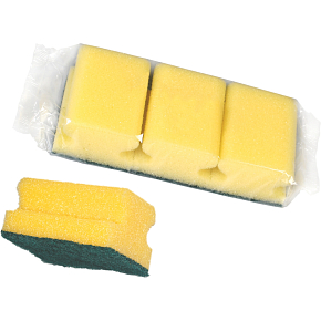 Spokar Geschirrschwamm, profiliert, 78 × 60 × 45 mm, Verpackung 3 Stück