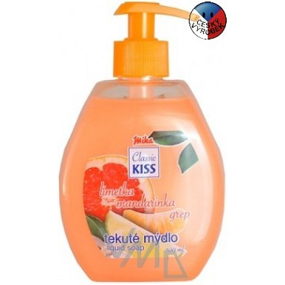Mika Kiss Classic Limetten-, Mandarinen- und Grapefruit-Flüssigseife mit Pumpe 500 ml