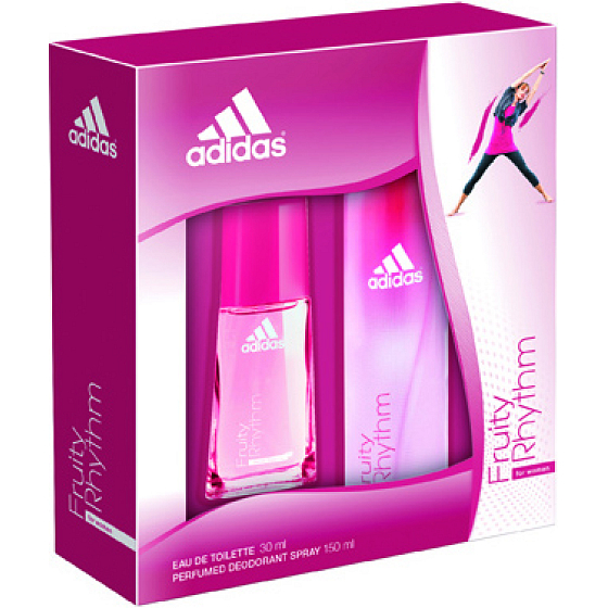 Adidas Fruchtiger Rhythmus Eau de Toilette 30 ml + Deodorant Spray 150 ml, Geschenkset für Frauen