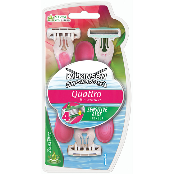 Wilkinson Quattro for Woman Sensitive Rasiermesser 3 Stück