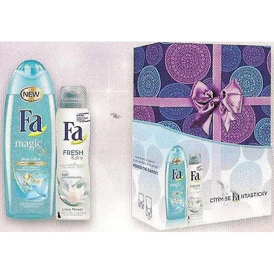 Fa Magic Blue Lotus Duschgel 250 ml + Fa Fresh & Dry Lotus Flower Deodorant Spray für Frauen 150 ml, Kosmetikset