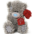 Ich zu dir Teddybär mit einer Rose 16 cm