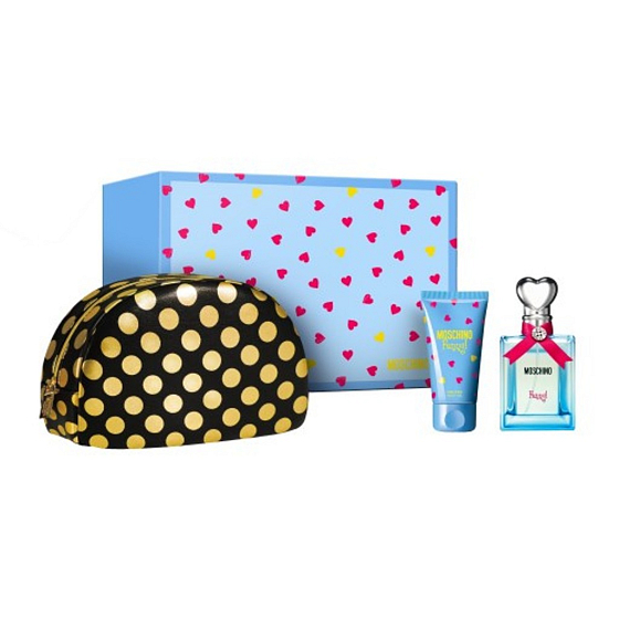 Moschino Lustig! Eau de Toilette für Frauen 50 ml + Körperlotion 50 ml + Kosmetiktasche, Geschenkset