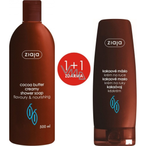 Ziaja Kakaobuttercreme Duschseife 500 ml + Handcreme 80 ml, Duopack
