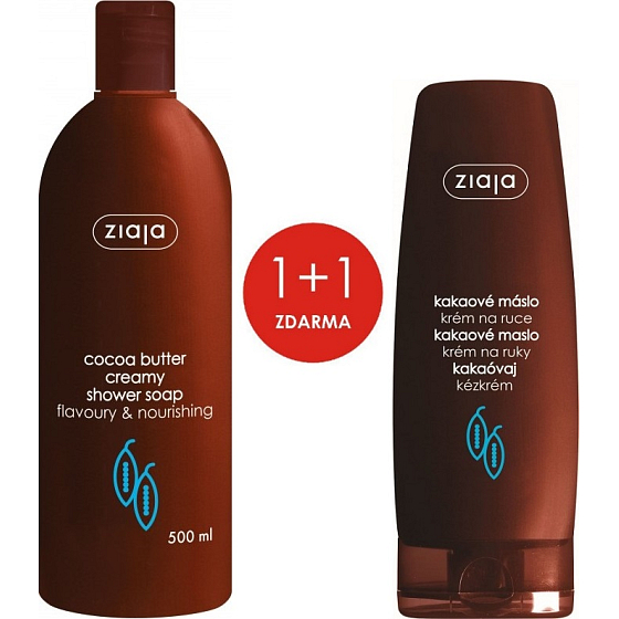 Ziaja Kakaobuttercreme Duschseife 500 ml + Handcreme 80 ml, Duopack