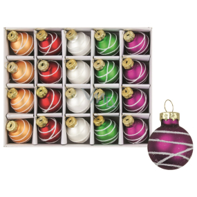 Glaskolben 5er Set Farben 2,5 cm, 20 Stück