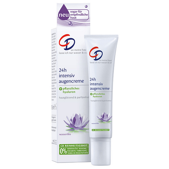 CD Intensiv Wasserlilie - Seerose und Hyaluronsäure intensive Augencreme 24h gegen Falten 15 ml