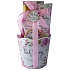 Salsa Collection Pink Peony Duschgel 260 ml + Körperlotion 200 ml + Körperpeeling 50 ml + Badesalz 100 g, Kosmetikset runder Blumentopf