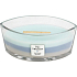 WoodWick Trilogy Woven Comforts - Warme Komfort-Duftkerze mit breitem Holzdocht und Deckel Glasboot 453 g