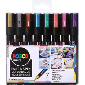 Posca Universal-Acrylmarker-Set 1,8 - 2,5 mm Mix aus Metallicfarben 8 Stück PC-5M