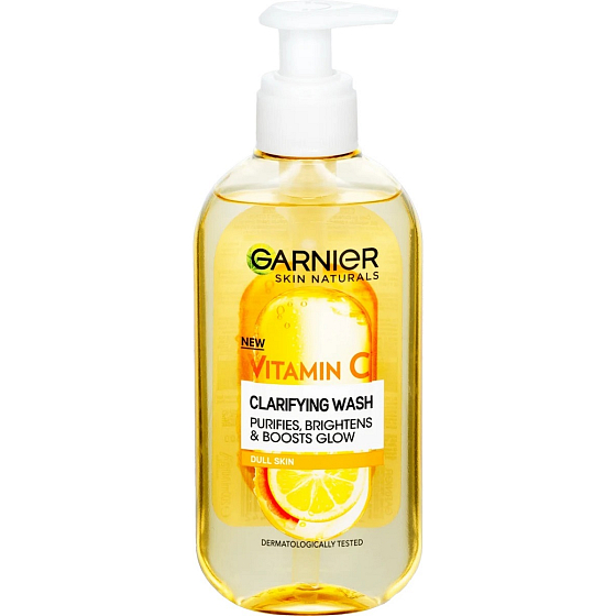 Garnier Skin Naturals Vitamin C Cleansing Facial Gel für fahle und müde Haut 200 ml Spender