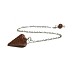 Goldstein Goldpendel 2,5 cm + 18 cm Kette mit Perle, Stein des Ehrgeizes