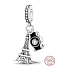 Sterling Silber 925 Paris Eiffelturm + Kamera, Grüße aus Frankreich, 2in1 Reisearmband Anhänger