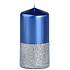 Lima Metall blau mit Glitter zweifarbiger Kerzenzylinder 60 x 120 mm