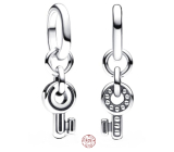 Charms Sterling Silber 925 Schlüsselanhänger - Mini Medaillon, Anhänger für Liebesarmband