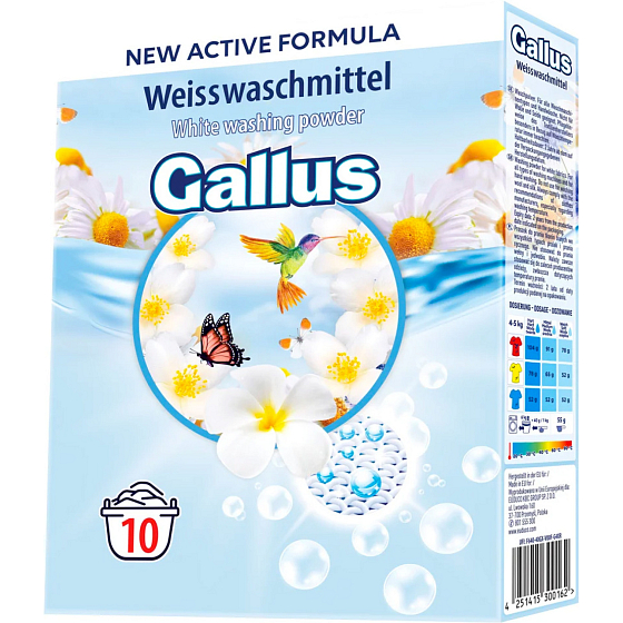 Gallus Waschmittel White, 10 Waschladungen, 650 g