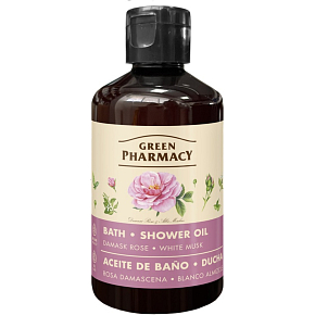 Green Pharmacy Bade- und Duschöl mit Damastrose und weißem Moschus 250 ml