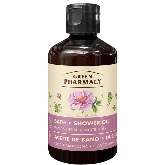 Green Pharmacy Bade- und Duschöl mit Damastrose und weißem Moschus 250 ml