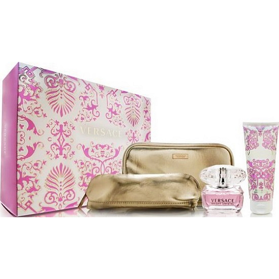 Versace Bright Crystal EdT 90 ml Eau de Toilette + 100 ml Körperlotion + Geschenkbeutel, Geschenkset