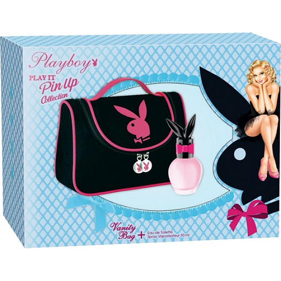 Playboy Play It Pin Up Kollektion Eau de Toilette 30 ml + Toilettentasche, Geschenkset