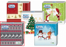 Regina Papierservietten 1 Lage 33 x 33 cm 20 Stück Weihnachtsgrau, pink und weiß bedruckt