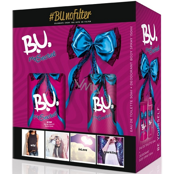 BU My Secret Eau de Toilette für Frauen 50 ml + Antitranspirant Deodorant Spray für Frauen 150 ml, Geschenkset