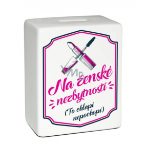 Albi Keramik Ziegel Sparbüchse Weibliche Notwendigkeiten 11,8 x 10 x 5 cm