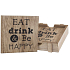 Bohemia Gifts Eat, Drink and Be Happy Holzuntersetzer 4 Stück in Box